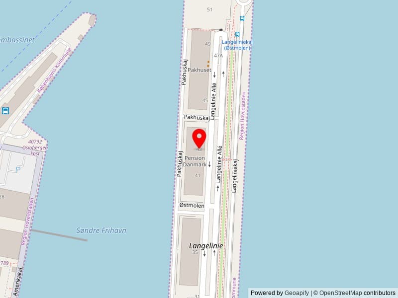 Kort over PensionDanmark